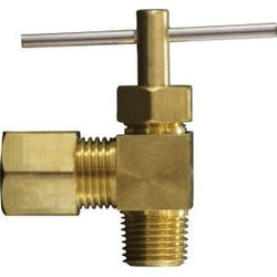 Brass Captive Sleeve Compression Male NPT Angle Needle Valve