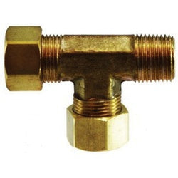 Brass Compression Captive Sleeve Male NPT Run Tee