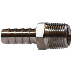 Stainless Steel Machined Rigid Male Hose Barb Adapter - 316 SS