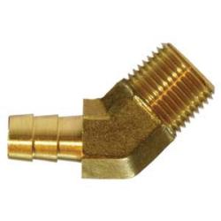 Brass Hose Barb Male NPTF 45 Degree Elbow