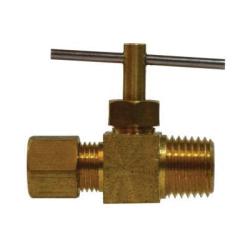 Compression Captive Sleeve Brass Male NPT Needle Valve