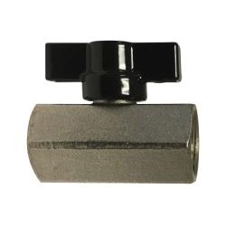 Chrome Plated Brass Female NPT Mini Ball Valve - Tee Handle Viton Seals
