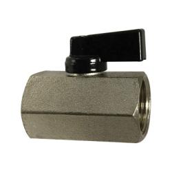 Chrome Plated Brass Female NPT Mini Ball Valve - Flag Handle