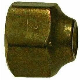 1/2 in. Female x 3/8 in. OD, Forged Reducing Nut, SAE 45 Degree Flare Brass  Fitting