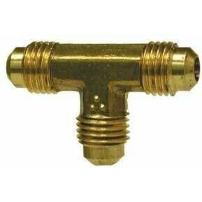 BRASS SAE 45 DEGREE FLARE UNION TEE - SAE# 010401 - Fast Fittings - 1