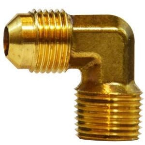 Lead Free Brass SAE 45 Degree Flare Male NPTF 90 Degree Elbow - Fast Fittings