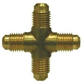 BRASS SAE 45 DEGREE FLARE CROSS - UNF THREAD - SAE# 010501 - Fast Fittings