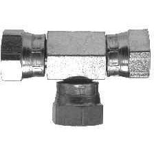 STEEL FEMALE SWIVEL UNION HYDRAULIC TEE - Fast Fittings