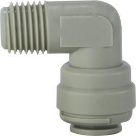 PLASTIC PUSH-IN TUBE FITTING 90 DEGREE FIXED ELBOW