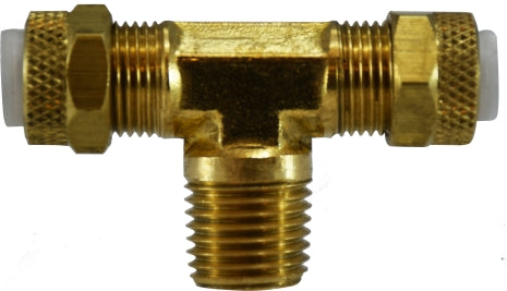 Brass Flareless Male Branch Tee - Tube OD X Male NPT