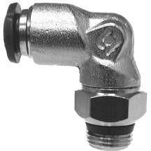 NICKEL PLATED BRASS PUSH-IN SWIVEL MALE ELBOW - GLOBAL THREAD METRIC TUBE - Fast Fittings