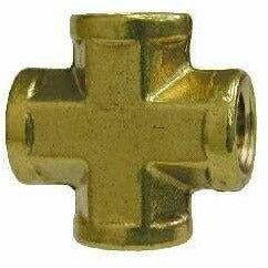 BRASS CROSS - FEMALE NPTF THREADS - FORGED - Fast Fittings