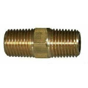 BRASS HEX NIPPLE - NPTF THREADS - Fast Fittings