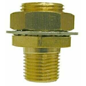 BRASS BULKHEAD - ANCHOR - FRAME COUPLING - NPTF - FEMALE PIPE X MALE PIPE - Fast Fittings