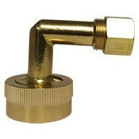 BRASS GARDEN HOSE 90 DEGREE COMPRESSION ELBOW - FGH X COMPRESSION - Fast Fittings