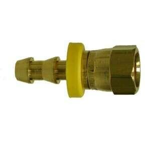 BRASS PUSH ON HOSE BARB 45 DEGREE SAE FEMALE FLARE FITTING - Fast Fittings