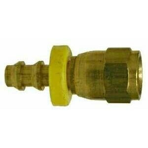 BRASS PUSH ON HOSE BARB FEMALE 37 DEGREE JIC FLARE SWIVEL FITTING - Fast Fittings