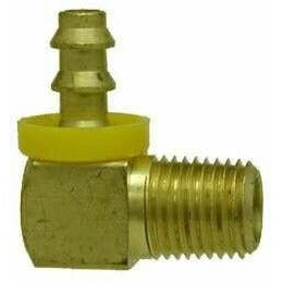 BRASS PUSH ON HOSE BARB MALE NPTF 90 DEGREE ELBOW - Fast Fittings