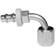 ZINC PLATED STEEL PUSH ON HOSE BARB FEMALE JIC/SAE SWIVEL ELBOW - Fast Fittings