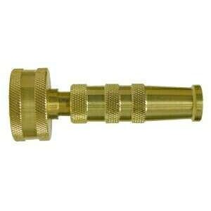GARDEN HOSE CROSSED PATTERN BRASS NOZZLE - 3/4 FGH - OVERALL LENGTH 3 INCHES - Fast Fittings