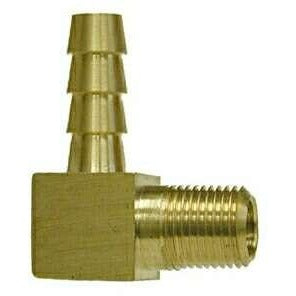 BRASS 90 DEGREE MALE HOSE BARB ELBOW - HOSE ID X MALE NPTF - Fast Fittings