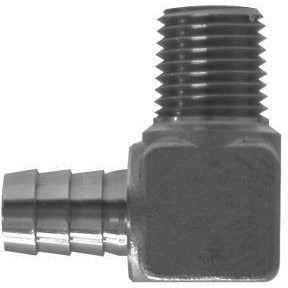 STAINLESS STEEL MALE HOSE BARB 90 DEGREE ELBOW - 316 SS - Fast Fittings