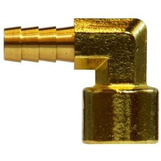 BRASS FEMALE HOSE BARB 90 DEGREE ELBOW