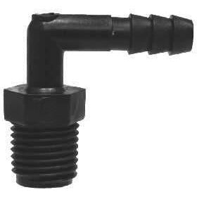 PLASTIC HOSE BARB 90 DEGREE ELBOW MALE PIPE ADAPTER - Fast Fittings - 1