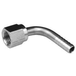 HOSE ID X FEMALE 45 DEGREE FLARE STAINLESS STEEL 90 DEGREE SWIVEL ELBOW - Fast Fittings