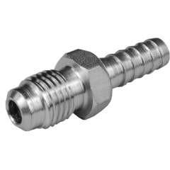 HOSE BARB X 45 DEGREE MALE FLARE STAINLESS STEEL ADAPTER - Fast Fittings