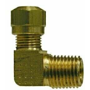 BRASS AIR BRAKE 90 DEGREE MALE ELBOW SAE# 100202BA - NYLON TUBING - Fast Fittings