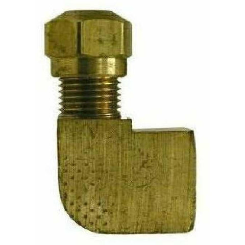 BRASS AIR BRAKE D.O.T. 90 DEGREE FEMALE ELBOW SAE# 100203BA - NYLON TUBING - Fast Fittings