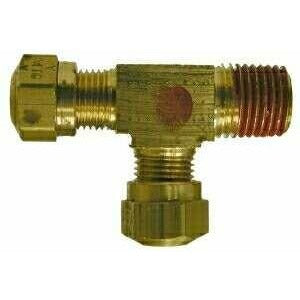 BRASS AIR BRAKE D.O.T. MALE RUN TEE SAE# 100424BA - NYLON TUBING - Fast Fittings