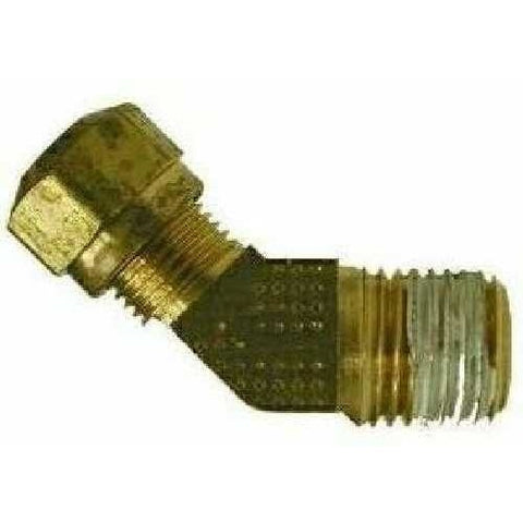 BRASS AIR BRAKE 45 DEGREE ELBOW SAE# 100302BA - NYLON TUBING - Fast Fittings