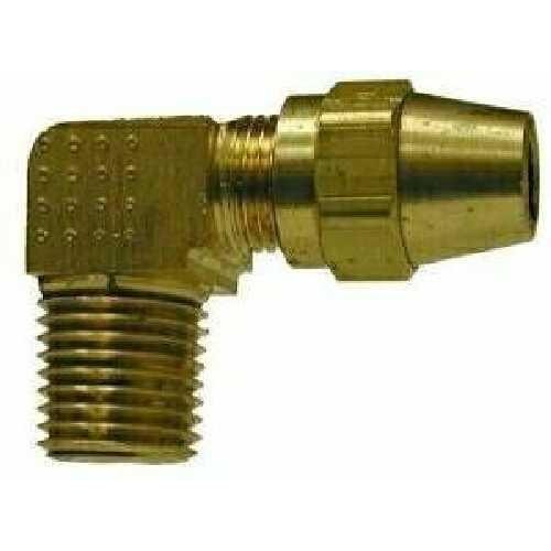 BRASS D.O.T. AIR BRAKE 90 DEGREE MALE ELBOW - COPPER TUBING - SAE# 120202BA - Fast Fittings