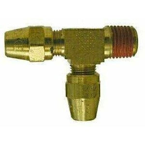BRASS D.O.T. AIR BRAKE MALE RUN TEE - COPPER TUBING - SAE# 120424BA - Fast Fittings