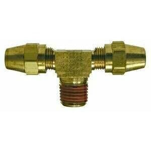 BRASS D.O.T. AIR BRAKE MALE BRANCH TEE - COPPER TUBING - SAE # 120425BA - Fast Fittings