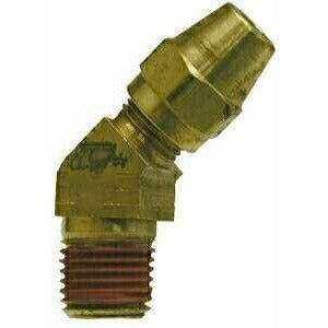 BRASS D.O.T. AIR BRAKE 45 DEGREE MALE ELBOW - COPPER TUBING - SAE# 120302BA - Fast Fittings
