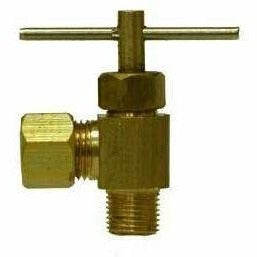 BRASS NEEDLE VALVE - COMPRESSION X MALE NPT - ANGLE - Fast Fittings