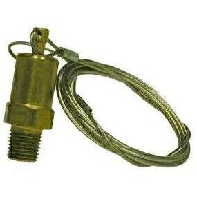 BRASS DRAIN VALVE SELF SEALING WITH 5 FOOT REMOTE CABLE - Fast Fittings