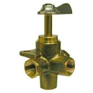 BRASS 4-WAY WITH 2-3/8" LONG STEM M-115-MID VALVE - Fast Fittings