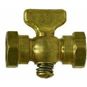 BRASS AIR COCK - FIP X FIP - TEE HANDLE WITH HEX - IND#55, IND#56, IND#57 - Fast Fittings