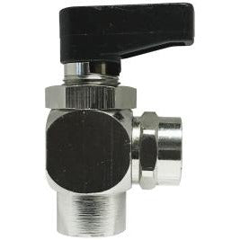 Chrome Plated Brass Mini Ball Valve - FIP X FIP Angle - Panel Mount Design