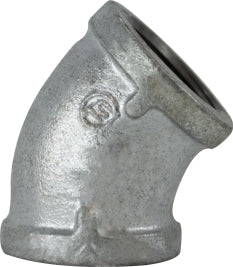 SCH 40 Galvanized Malleable Iron 45 DEGREE ELBOWS - 150 PSI