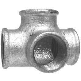 BLACK AND GALVANIZED MALLEABLE IRON SIDE OUTLET TEE - 150 PSI - Fast Fittings - 2