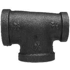 BLACK AND GALVANIZED MALLEABLE IRON REDUCING ON RUN TEE - 150 PSI - Fast Fittings