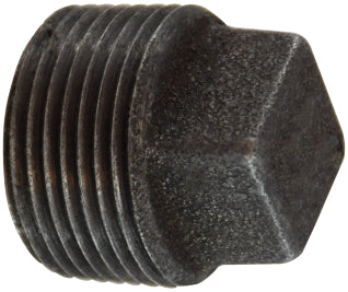 SCH 40 Black Malleable Iron Square Head Cored PLUGS - 150 PSI