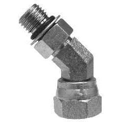 STEEL O-RING 45 DEGREE ELBOW SWIVEL ADAPTER - SAE 140357 - Fast Fittings