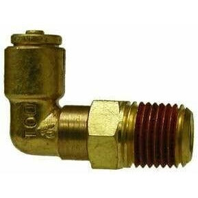 BRASS D.O.T. PUSH-IN 90 DEGREE MALE SWIVEL ELBOW - Fast Fittings