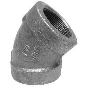 BLACK EXTRA HEAVY MALLEABLE IRON 45 DEGREE ELBOW - 300 PSI - Fast Fittings